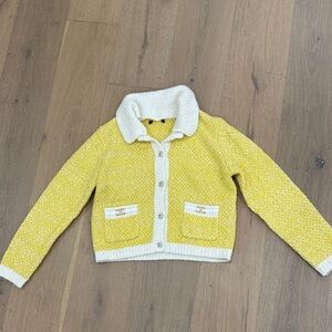 Yellow Knit Maje Cardigan